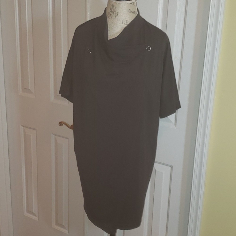 Pure Jill NWT dark charcoal tunic cardi